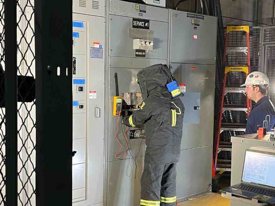 when is lockout tagout required? 3 technician using lockout tagout on electrical panel
