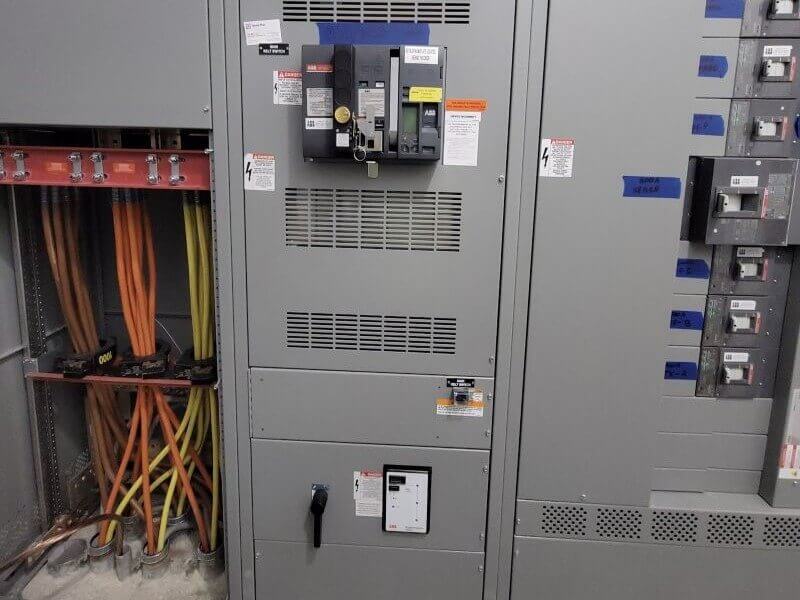 electrical panel setup during ground fault testing procedure