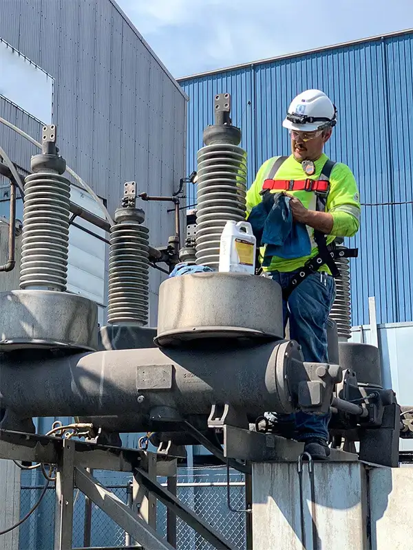 technician working for electrical testing company