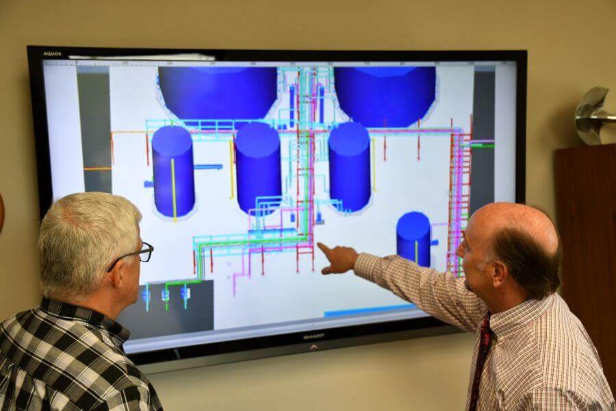 marine system integrators reviewing 3d system layout