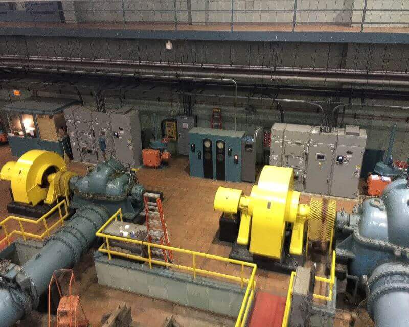 industrial facility equipment undergoing motor retrofit work