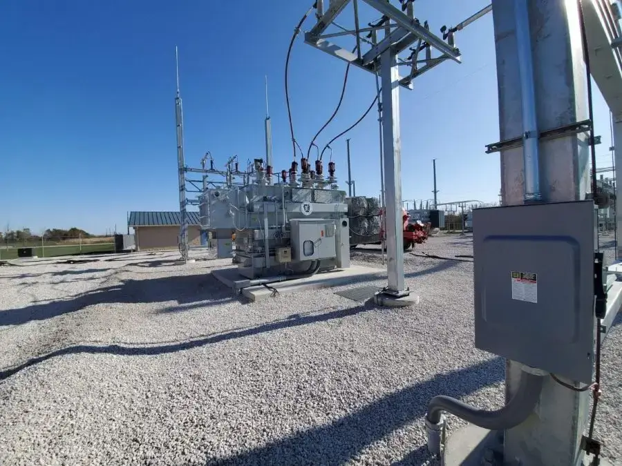 electrical substations with power equipment and transformers